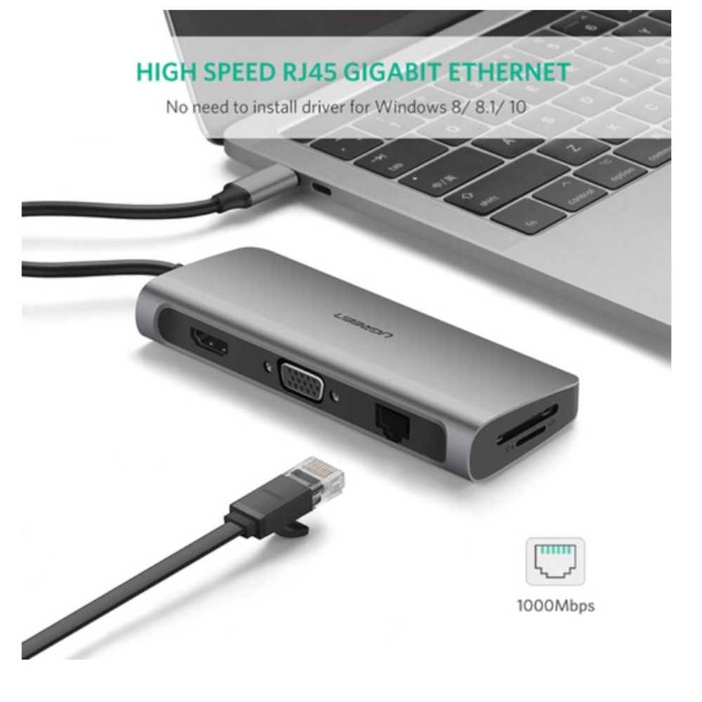 UGREEN 9-in-1 USB-C Multifunctional
Adapter (Gray)